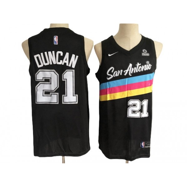 San Antonio Spurs #21 Tim Duncan 2020-21 Black City Edition Swingman Jersey