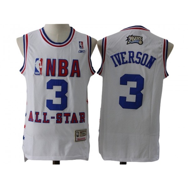 NBA All-Star Game Eastern Conference #3 Allen Iverson White 2003 Hardwood Classics Jersey