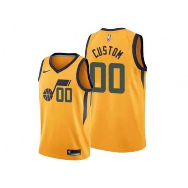 Utah Jazz #00 Yellow Swingman Custom Jersey