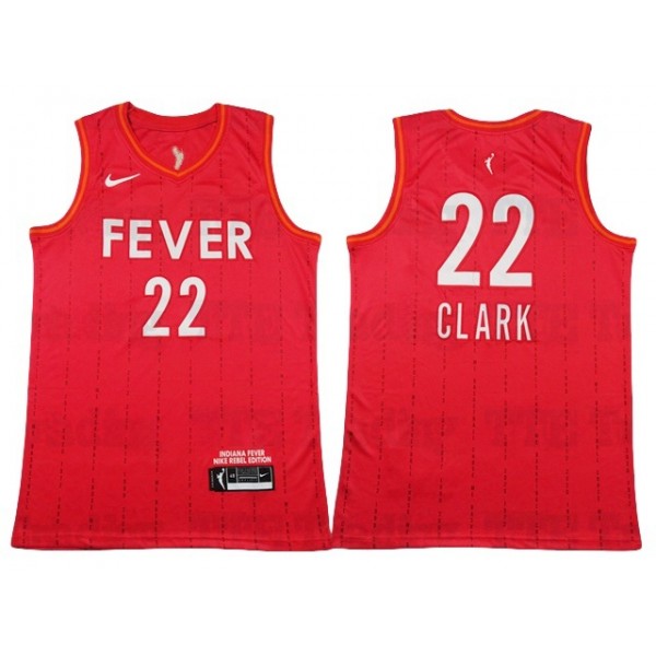 WNBA Indiana Fever #22 Caitlin Clark Red Rebel Edition Basketball Jersey