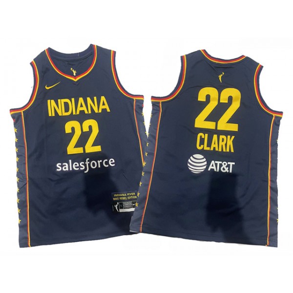 WNBA Indiana Fever #22 Caitlin Clark Youth Navy Basketball Jersey