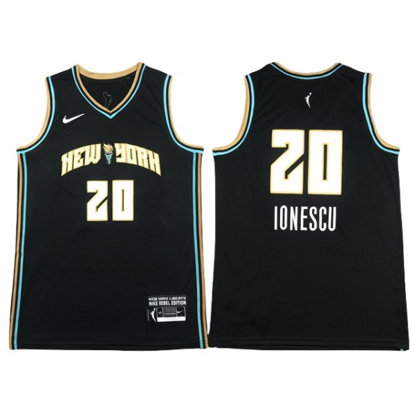 WNBA New York Liberty #20 Sabrina Ionescu Black Basketball Jersey