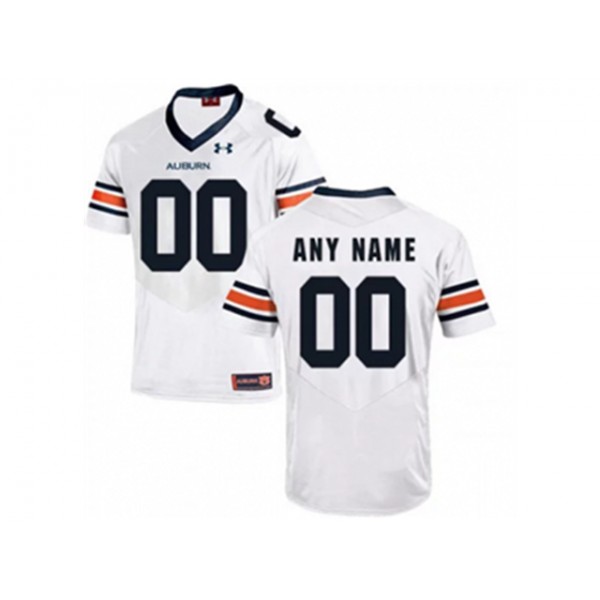 NCAA Auburn Tigers #00 White College Football Custom Jersey