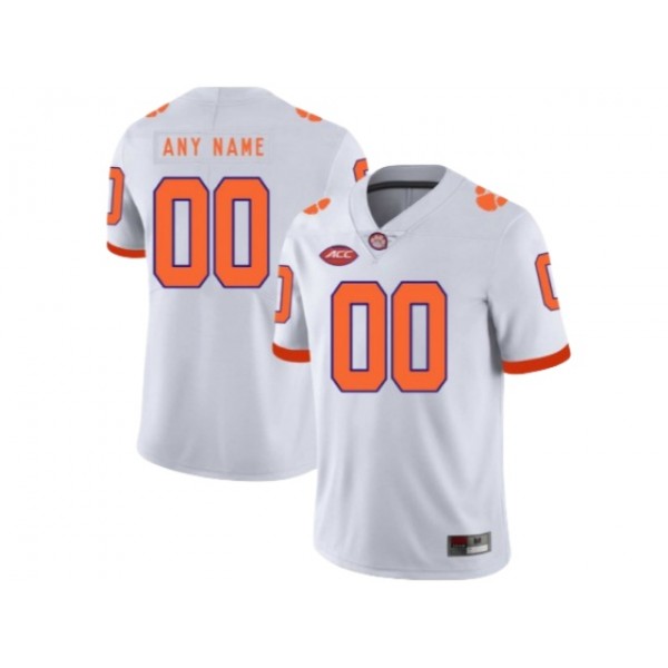 Clemson Tigers #00 White College Football Custom Jersey