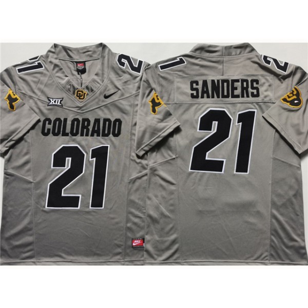 Colorado Buffaloes #21 Deion Sanders Gray College Football F.U.S.E. Limited Jersey