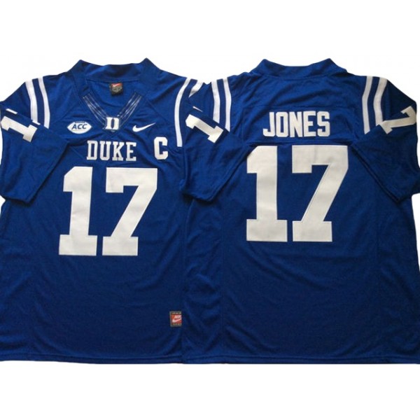 NCAA Duke Blue Devils #17 Daniel Jones Blue College Football Jersey