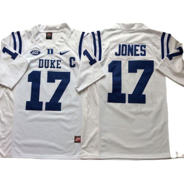 NCAA Duke Blue Devils #17 Daniel Jones White College Football Jersey