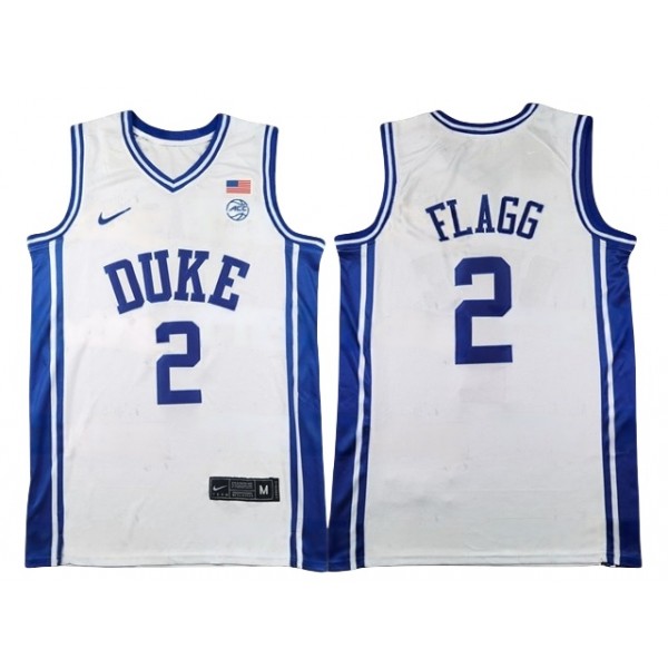 NCAA Duke Blue Devil #2 Cooper Flagg White College Basketball Jersey