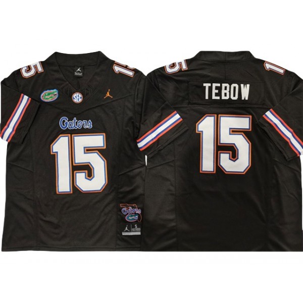 Florida Gators #15 Tim Tebow Black College Football F.U.S.E. Limited Jersey