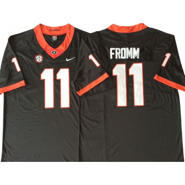 NCAA Georgia Bulldogs #11 Jake Fromm Black College Football Jersey