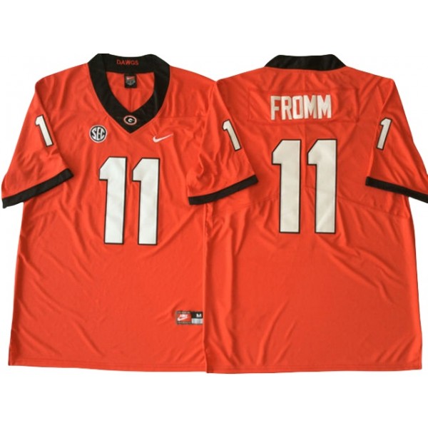 NCAA Georgia Bulldogs #11 Jake Fromm Red College Football Jersey