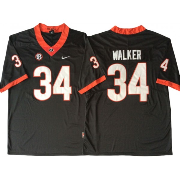 NCAA Georgia Bulldogs #34 Herschel Walker Black College Football Jersey