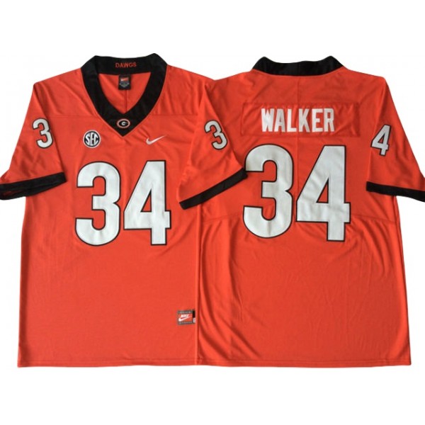 NCAA Georgia Bulldogs #34 Herschel Walker Red College Football Jersey