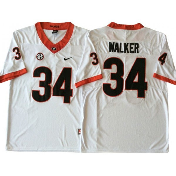 NCAA Georgia Bulldogs #34 Herschel Walker White College Football Jersey