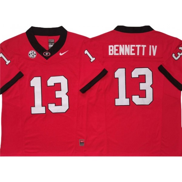 NCAA Georgia Bulldogs #13 Stetson Bennett IV Red College Football F.U.S.E. Limited Jersey