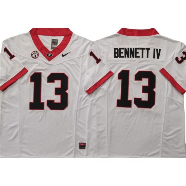 NCAA Georgia Bulldogs #13 Stetson Bennett IV White College Football F.U.S.E. Limited Jersey