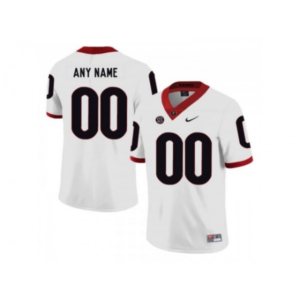 NCAA Georgia Bulldogs #00 White College Football Custom Jersey