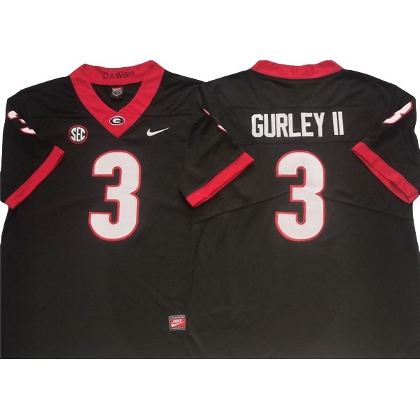 NCAA Georgia Bulldogs #3 Todd Gurley Black College Football Jersey