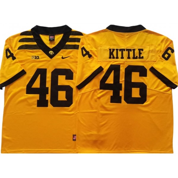 NCAA Iowa Hawkeyes #46 George Kittle Yellow College Football Jersey