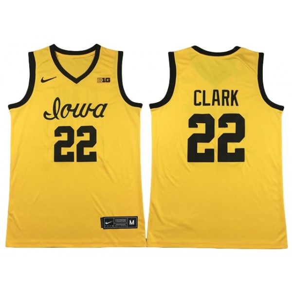 NCAA Iowa Hawkeyes #22 Caitlin Clark Gold College Basketball Jersey