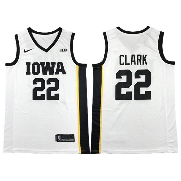 NCAA Iowa Hawkeyes #22 Caitlin Clark White College Basketball Jersey