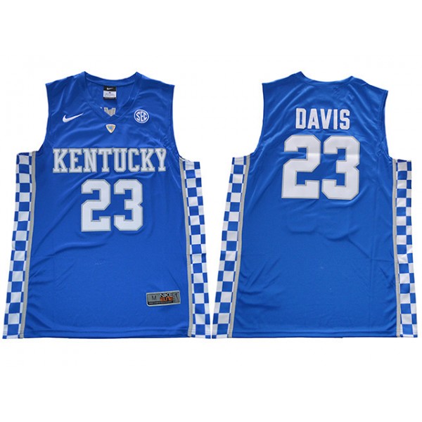 NCAA Kentucky Wildcats #23 Anthony Davis Blue College Basketball Jersey