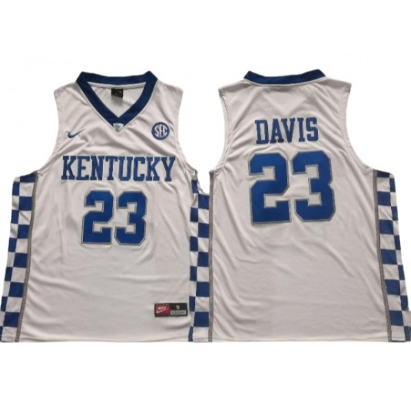 NCAA Kentucky Wildcats #23 Anthony Davis White College Basketball Jersey