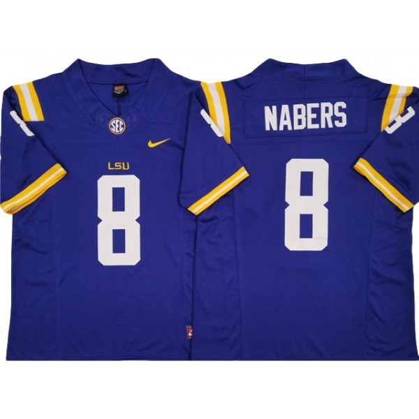 NCAA LSU Tigers #8 Malik Nabers Purple College Football F.U.S.E. Limited Jersey