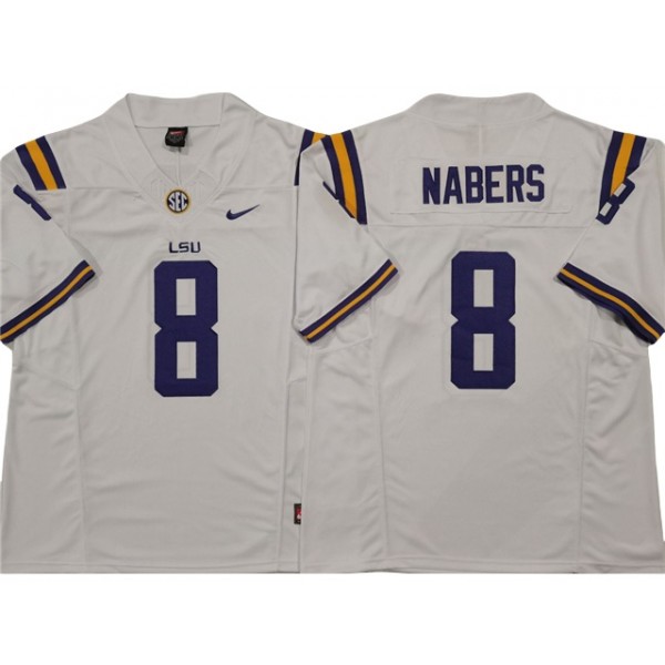 NCAA LSU Tigers #8 Malik Nabers White College Football F.U.S.E. Limited Jersey