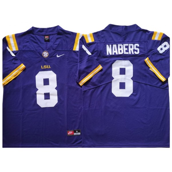 NCAA LSU Tigers #8 Malik Nabers Purple College Football Jersey