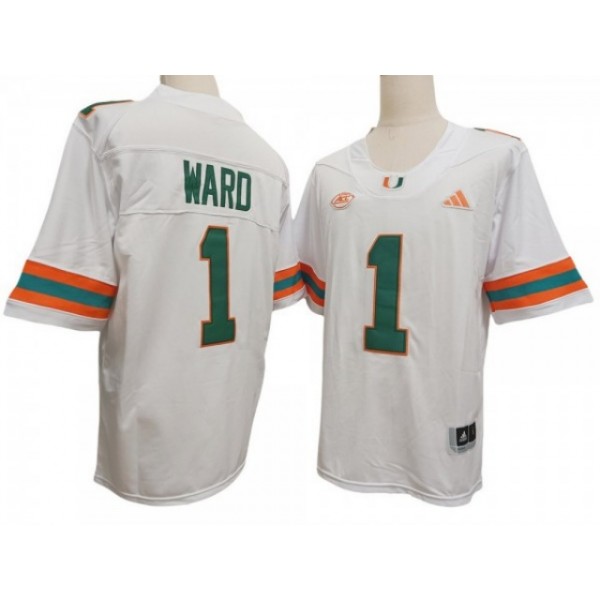 NCAA Miami Hurricanes #1 Cameron Ward White Vapor F.U.S.E. Limited Jersey