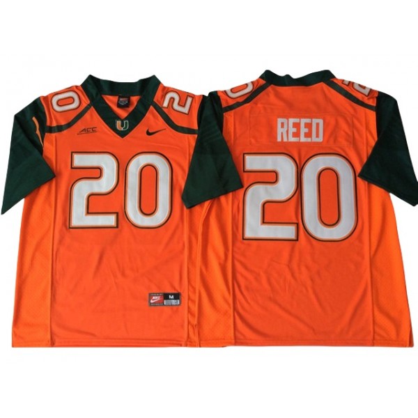 NCAA Miami Hurricanes #20 Ed Reed Orange College Football Jersey