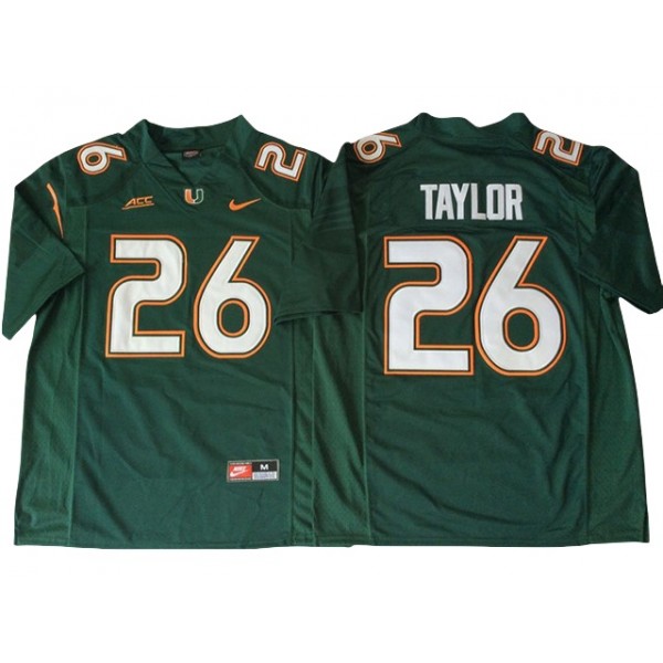 NCAA Miami Hurricanes #26 Sean Taylor Green College Football Jersey