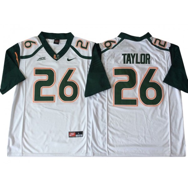 NCAA Miami Hurricanes #26 Sean Taylor White College Football Jersey