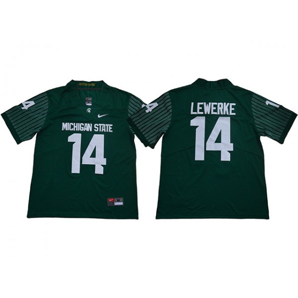 NCAA Michigan State Spartans #14 Brian Lewerke Green College Football Jersey