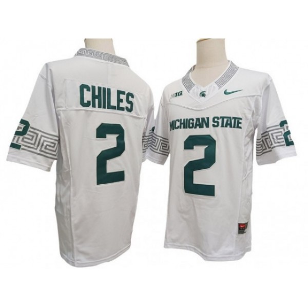 NCAA Michigan State Spartans #2 Aidan Chiles White Vapor F.U.S.E. Limited Jersey