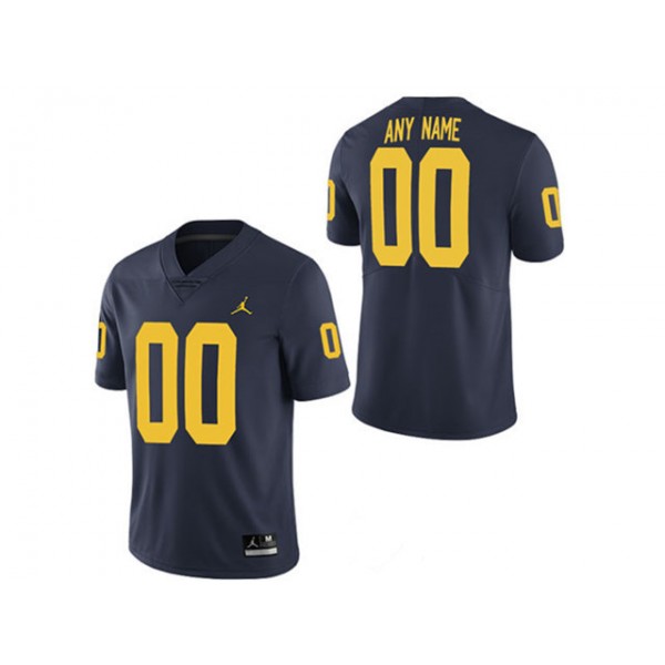 NCAA Michigan Wolverines #00 Navy College Football Custom Jersey