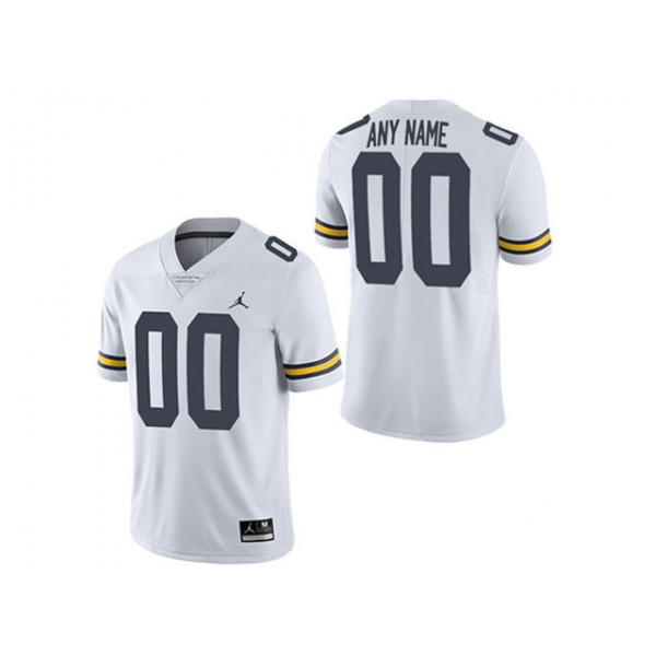 NCAA Michigan Wolverines #00 White College Football Custom Jersey