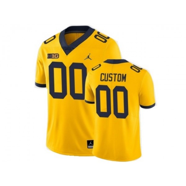 NCAA Michigan Wolverines #00 Yellow College Football Custom Jersey