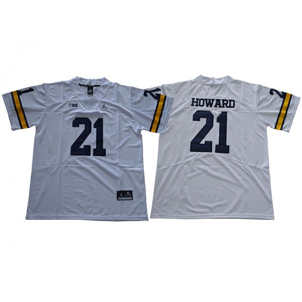 NCAA Michigan Wolverines #21 Desmond Howard White College Football Jersey