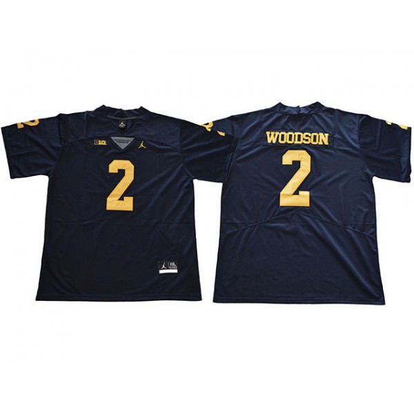 NCAA Michigan Wolverines #2 Charles Woodson Navy College Football Jersey