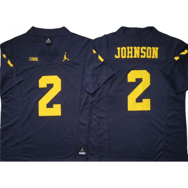 NCAA Michigan Wolverines #2 Will Johnson Navy College Football F.U.S.E. Limited Jersey