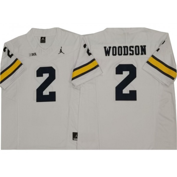 NCAA Michigan Wolverines #2 Charles Woodson White College Football F.U.S.E. Limited Jersey