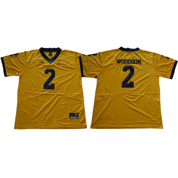 NCAA Michigan Wolverines #2 Charles Woodson Yellow College Football Jersey