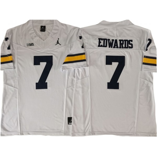 NCAA Michigan Wolverines #7 Donovan Edwards White Vapor F.U.S.E. Limited Jersey