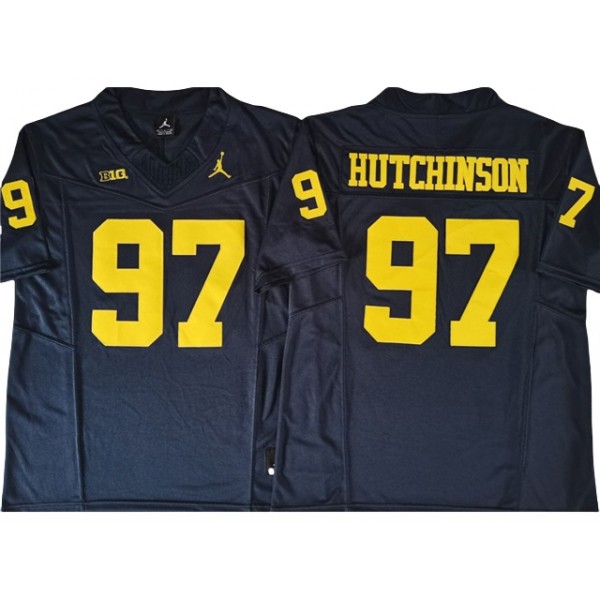 NCAA Michigan Wolverines #97 Aidan Hutchinson Navy Vapor F.U.S.E. Limited Jersey