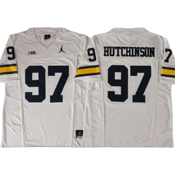 NCAA Michigan Wolverines #97 Aidan Hutchinson White Vapor F.U.S.E. Limited Jersey