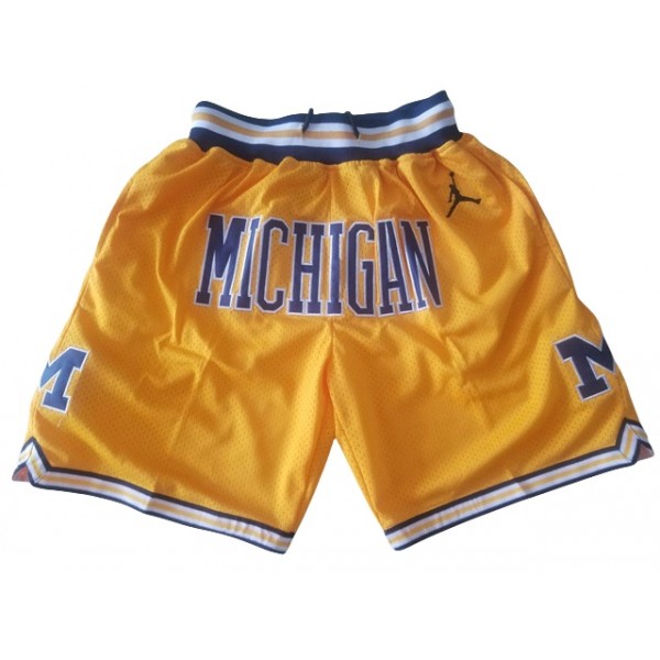 Michigan Wolverines Just Don "Michigan" Gold Basketball Shorts