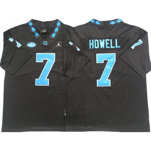 NCAA North Carolina Tar Heels #7 Sam Howell Black College Football Jersey