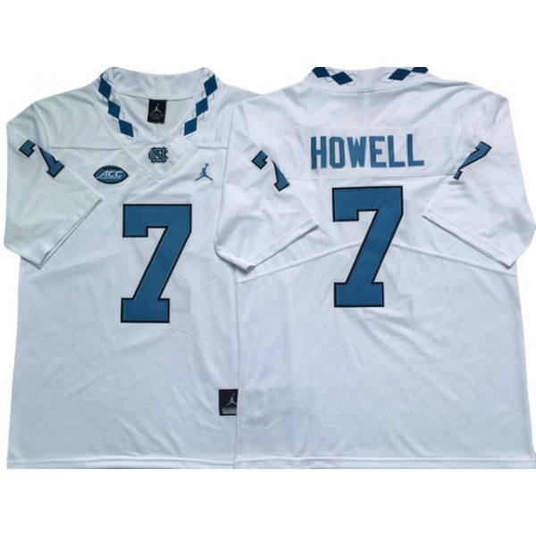 NCAA North Carolina Tar Heels #7 Sam Howell White College Football Jersey